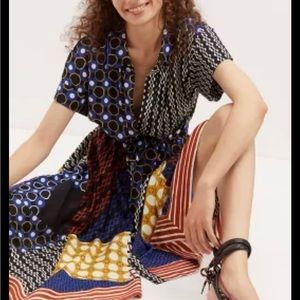 Maeve Anthropology Contrast MIDI Shirtdress size S